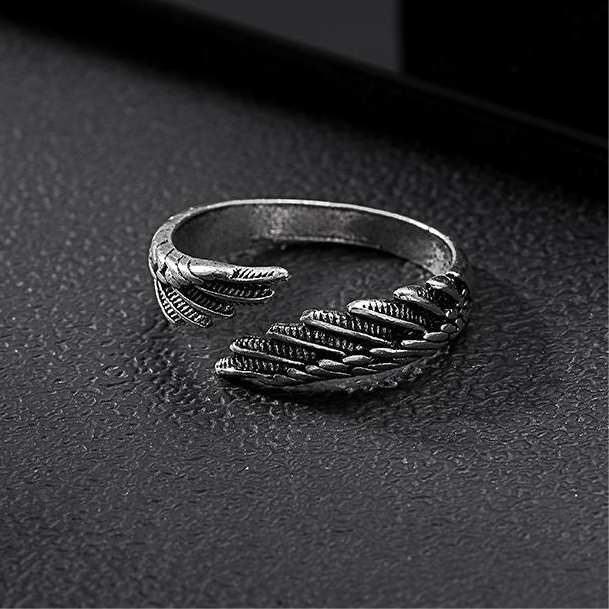 Ala de Ángel – Anillo de Acero Inoxidable Ajustable
