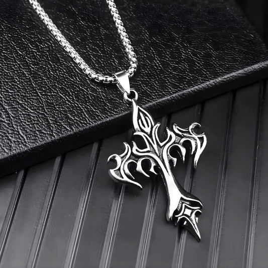 Cruz de Fuego – Cadena de Acero Inoxidable