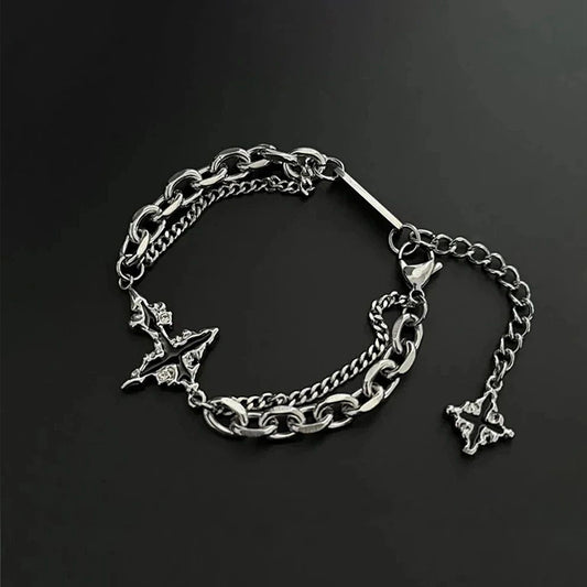 Cruz Quebrada – Pulsera de Acero Inoxidable