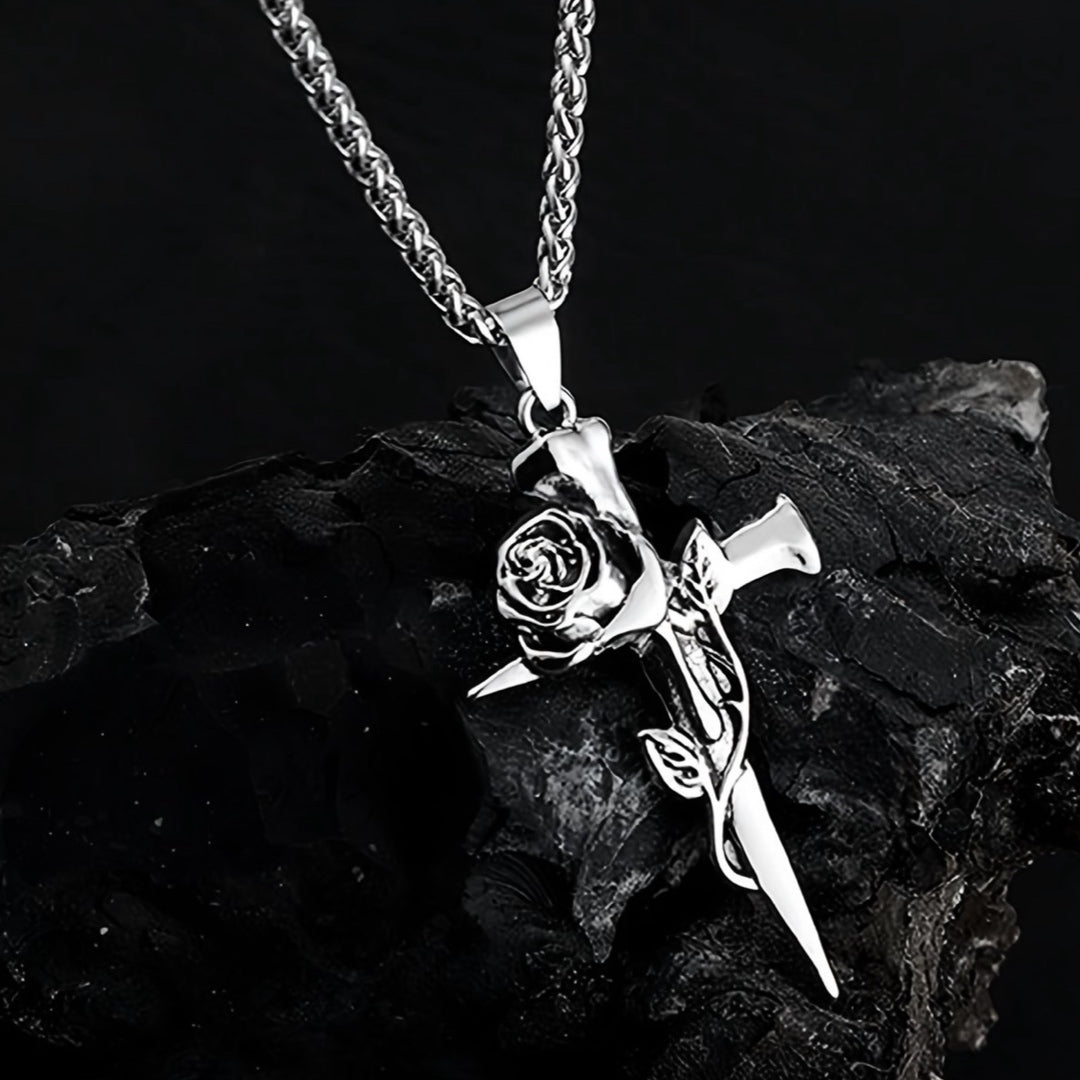 Rosa del Sacrificio – Cadena de Acero Inoxidable