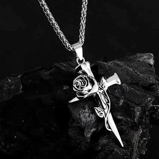 Rosa del Sacrificio – Cadena de Acero Inoxidable