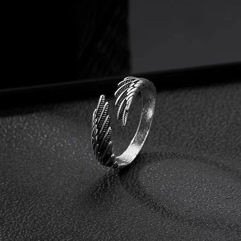 Ala de Ángel – Anillo de Acero Inoxidable Ajustable