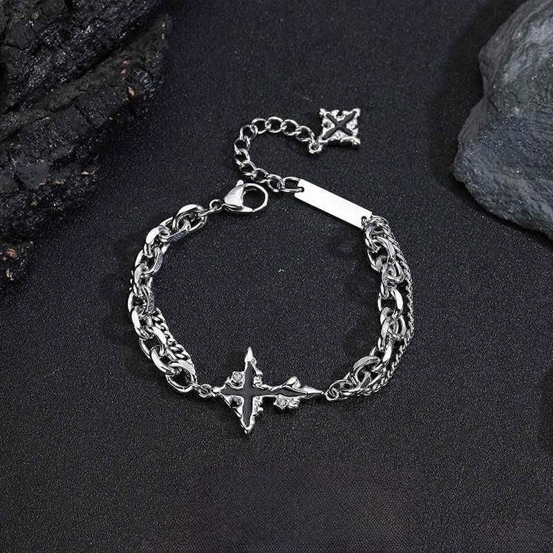 Cruz Quebrada – Pulsera de Acero Inoxidable