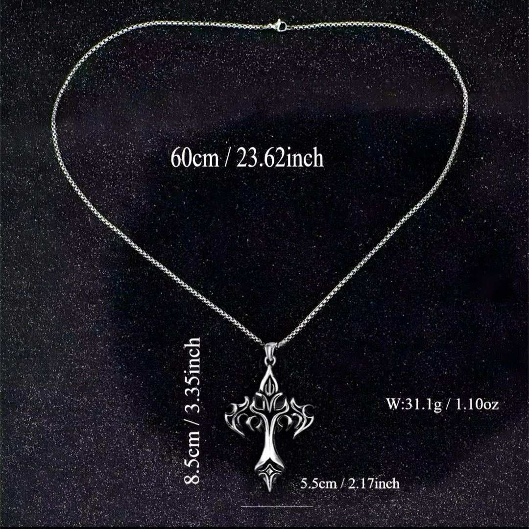 Cruz de Fuego – Cadena de Acero Inoxidable