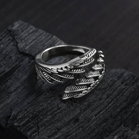 Ala de Ángel – Anillo de Acero Inoxidable Ajustable